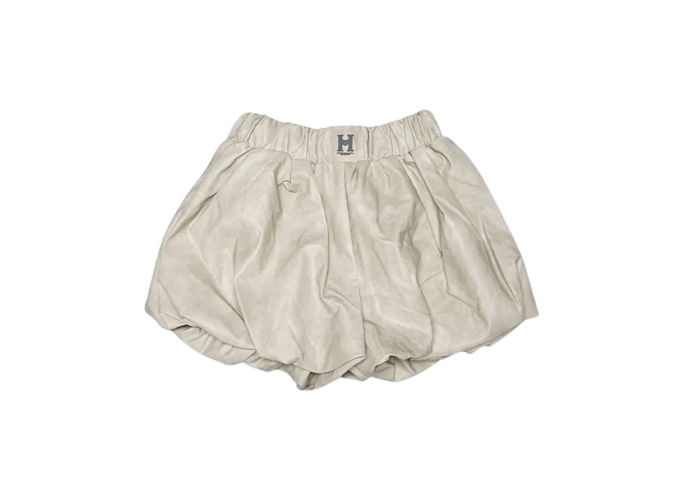 HTH faux leather balloon shorts "LIGHT GRAY"