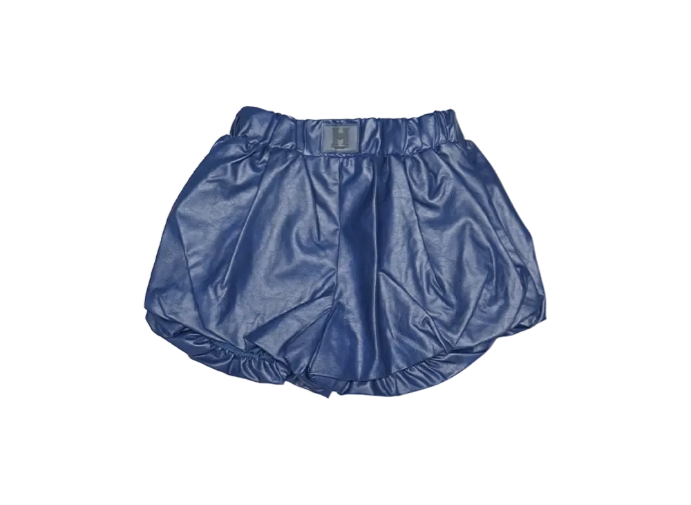HTH faux leather balloon shorts " NAVY"