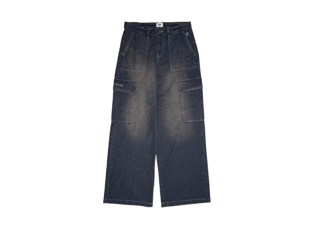 HTH denim cargo pants "BLUE"