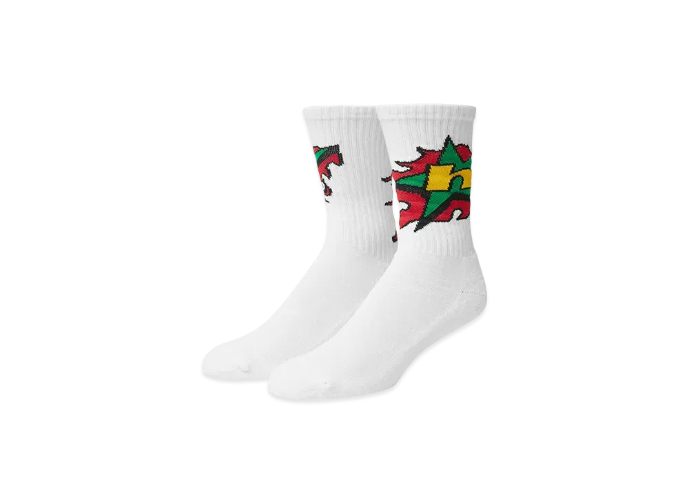 HUF Summer 25 H Bit Crew Socks "White"