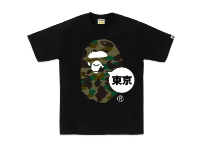 A BATHING APE 1St Camo Tokyo Ape Head Tee "Black"