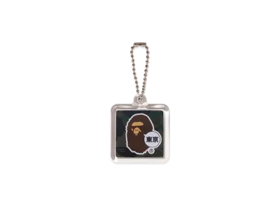 A BATHING APE 1St Camo Ape Head Keychain "Green"