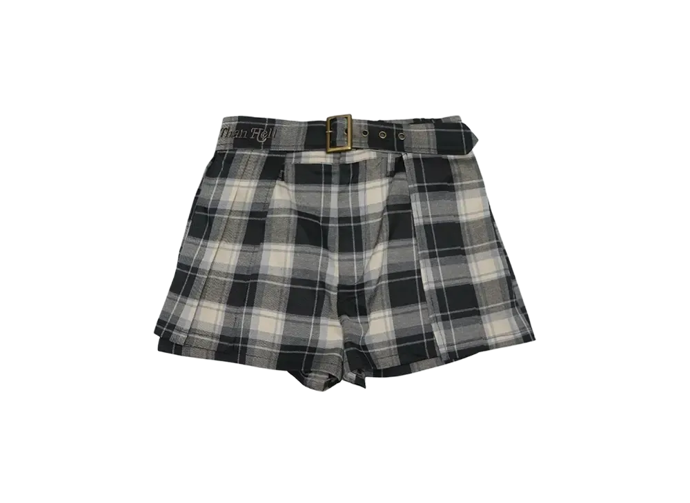 HTH 2way pleated shorts "BROWN CHECK"