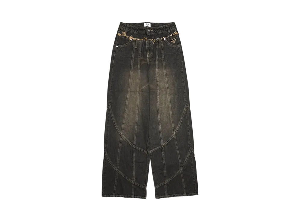 HTH switching denim "BLACK/ORANGE"