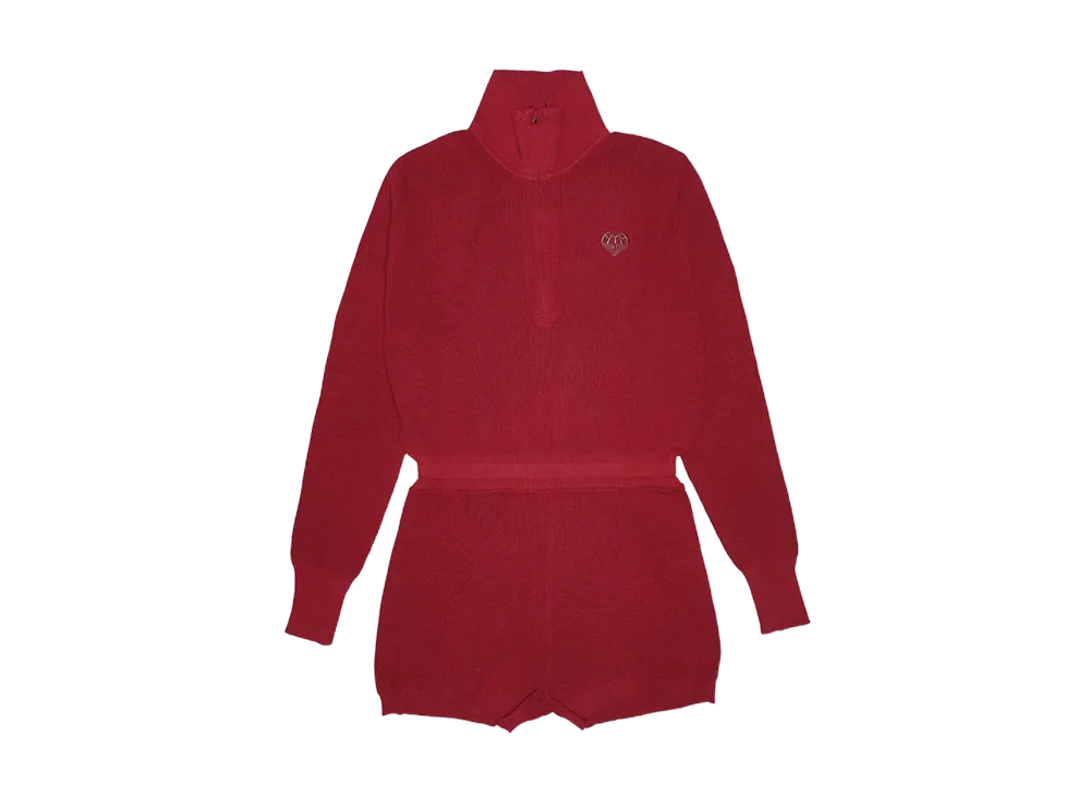 HTH knit romper op "RED"