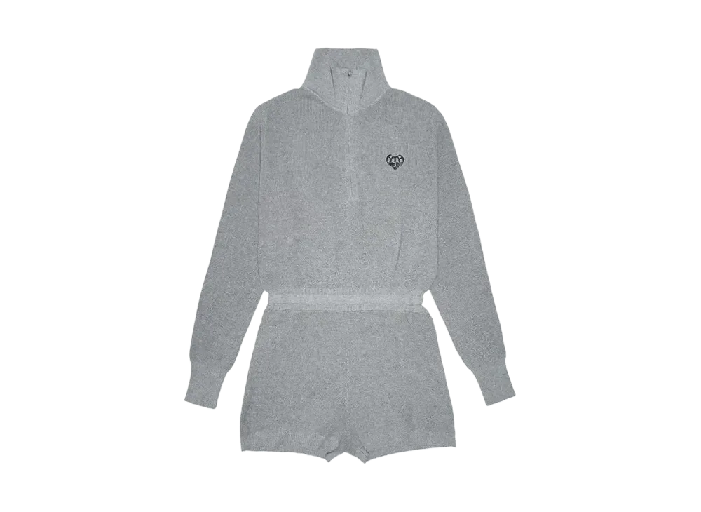 HTH knit romper op "GRAY"