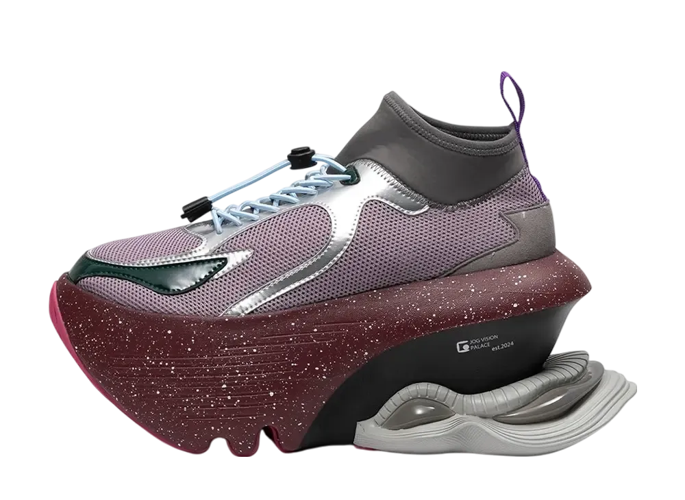 グラウンズ ジョグ ビジョン フラックス パレス "ライトグレー/バーガンディホワイトスプラッシュ"