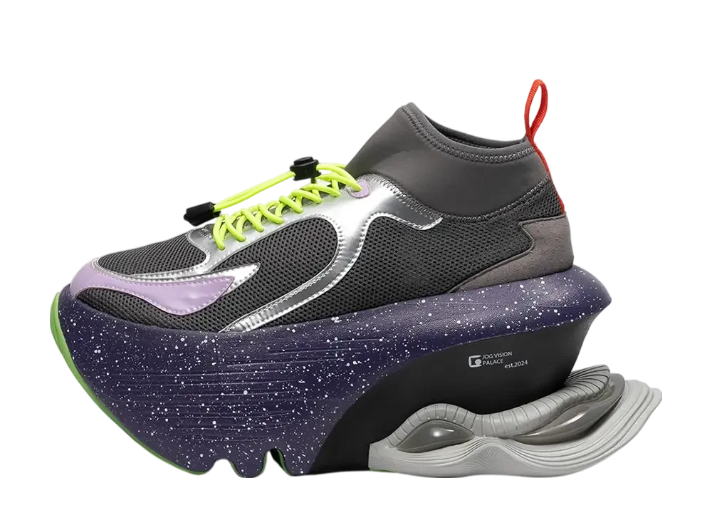 グラウンズ ジョグ ビジョン フラックス パレス "ダークグレー/ダークパープルホワイトスプラッシュ"