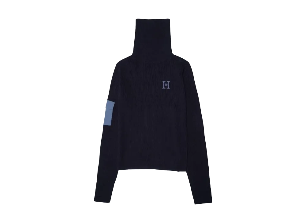 HTH ribbed high neck "NAVY"