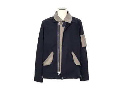 sacai Cotton Nylon Oxford Blouson "Navy/Taupe"