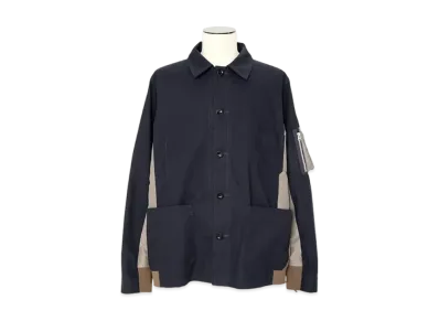 sacai Cotton Nylon Oxford Jacket "Navy/Taupe"