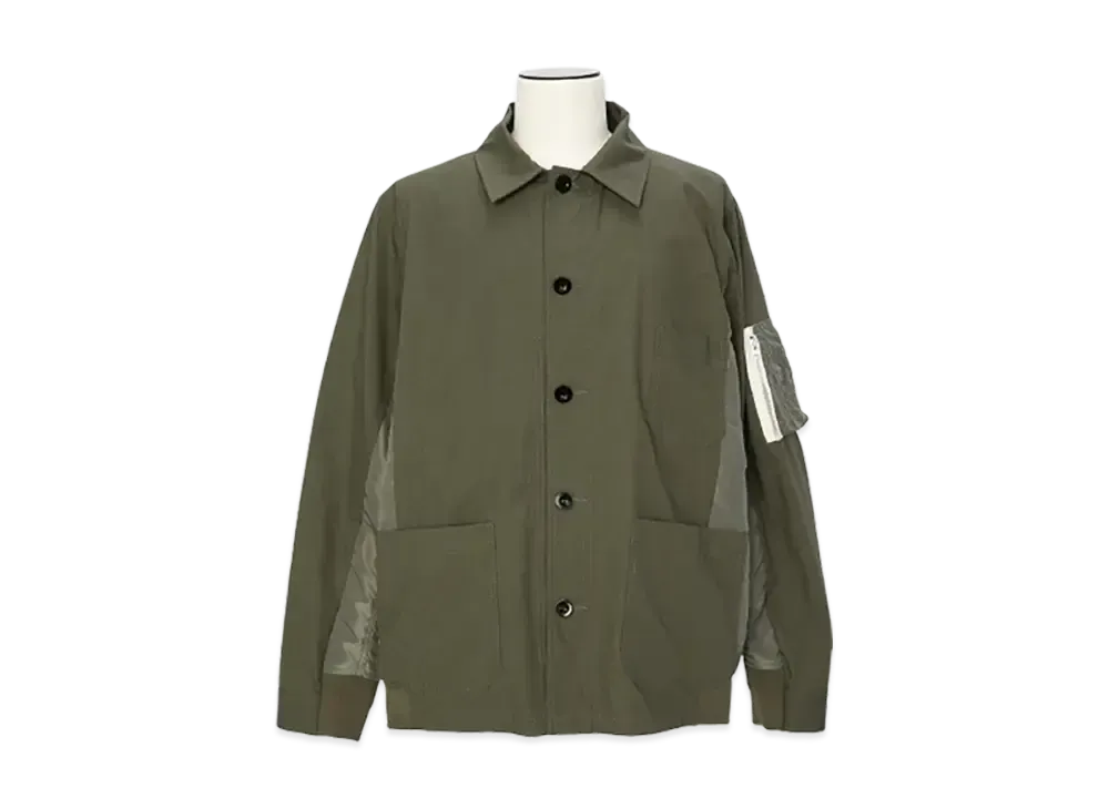 sacai Cotton Nylon Oxford Jacket "Khaki"
