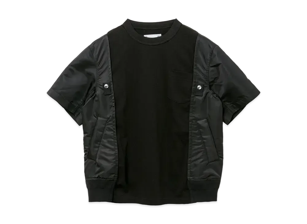 sacai Nylon Twill x Cotton Jersey T-Shirt "Black/Black"