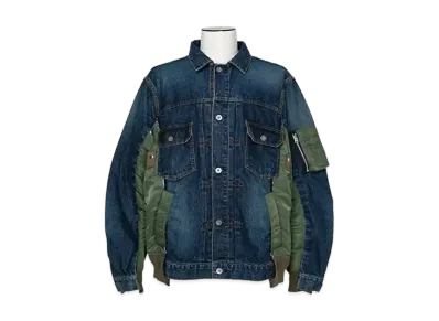 sacai Denim x Nylon Twill Jacket "Blue"