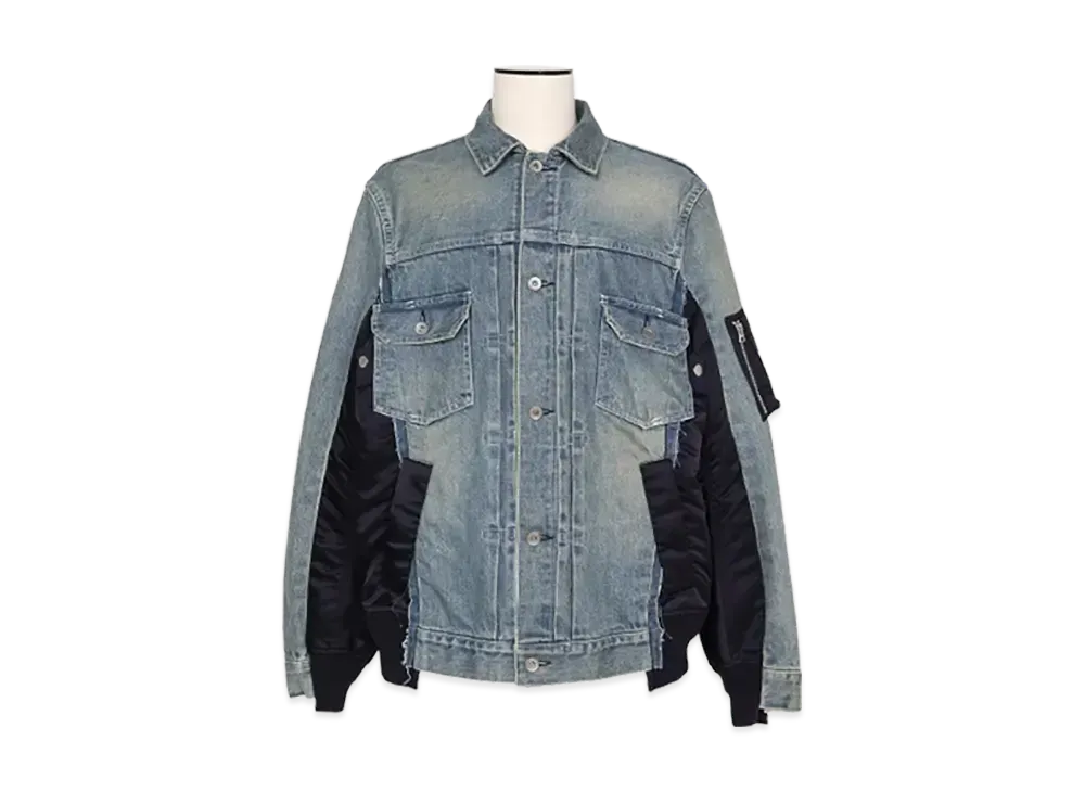 sacai Denim x Nylon Twill Jacket "Light Blue"