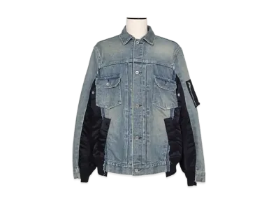 sacai Denim x Nylon Twill Jacket "Light Blue"