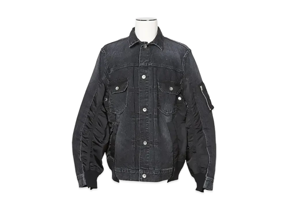sacai Denim x Nylon Twill Jacket "Black"