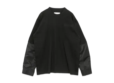 sacai Nylon Twill x Cotton Jersey L/S T-Shirt "Black/Black"