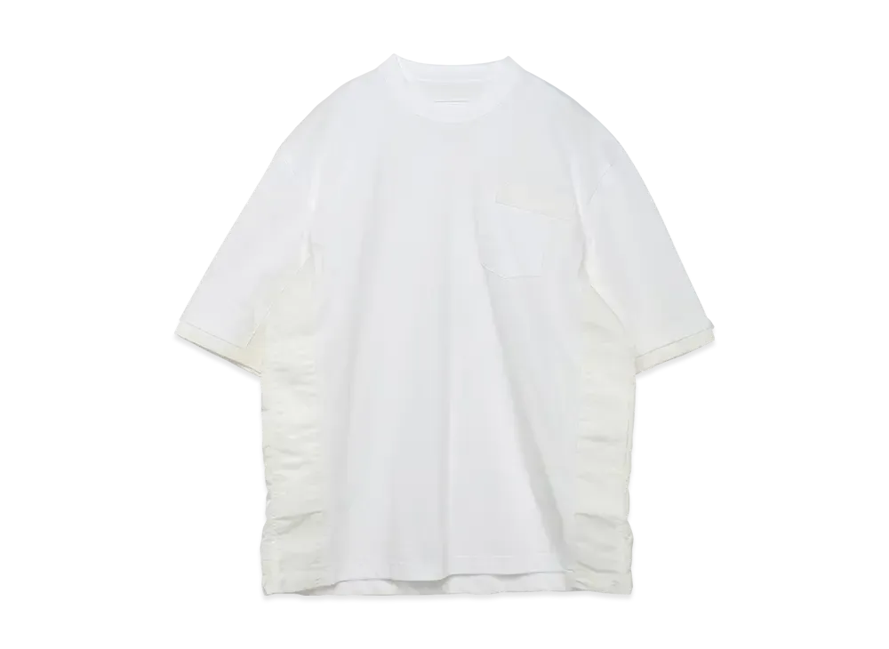 sacai Nylon Twill x Cotton Jersey T-Shirt "White/Off White"