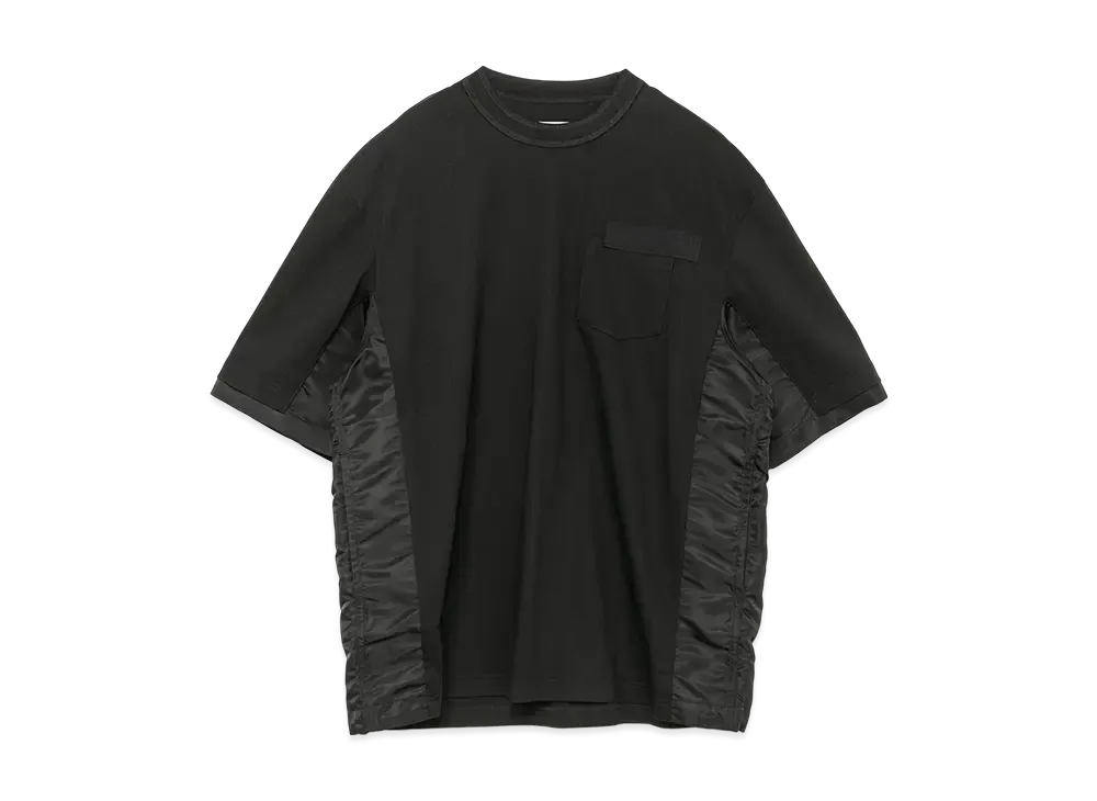 sacai Nylon Twill x Cotton Jersey T-Shirt "Black/Black"