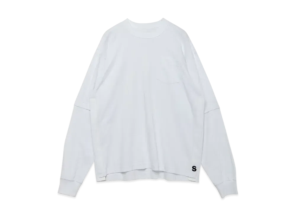 sacai S Cotton Jersey L/S T-Shirt "White"