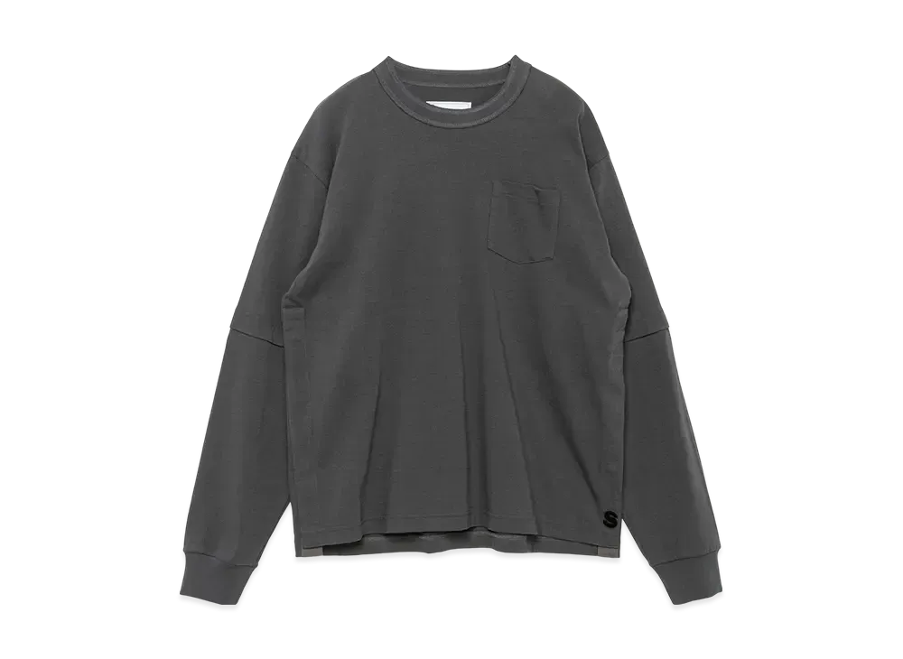 sacai S Cotton Jersey L/S T-Shirt "Charcoal Gray"