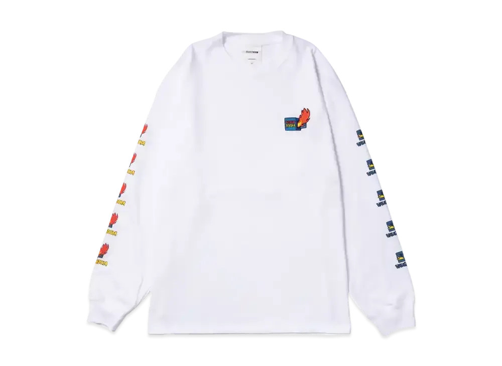 VAULTROOM Fire Logo L/S Tee "White"