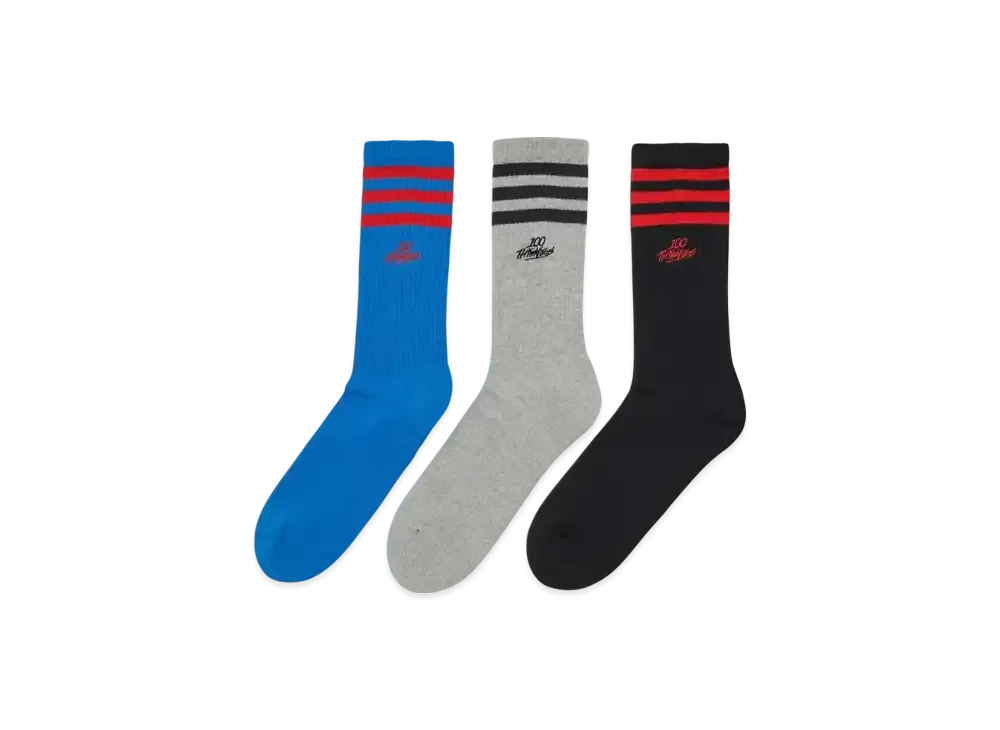 adidas x 100 Thieves Socks "Black/Medium Grey Heather/Blue Bird"