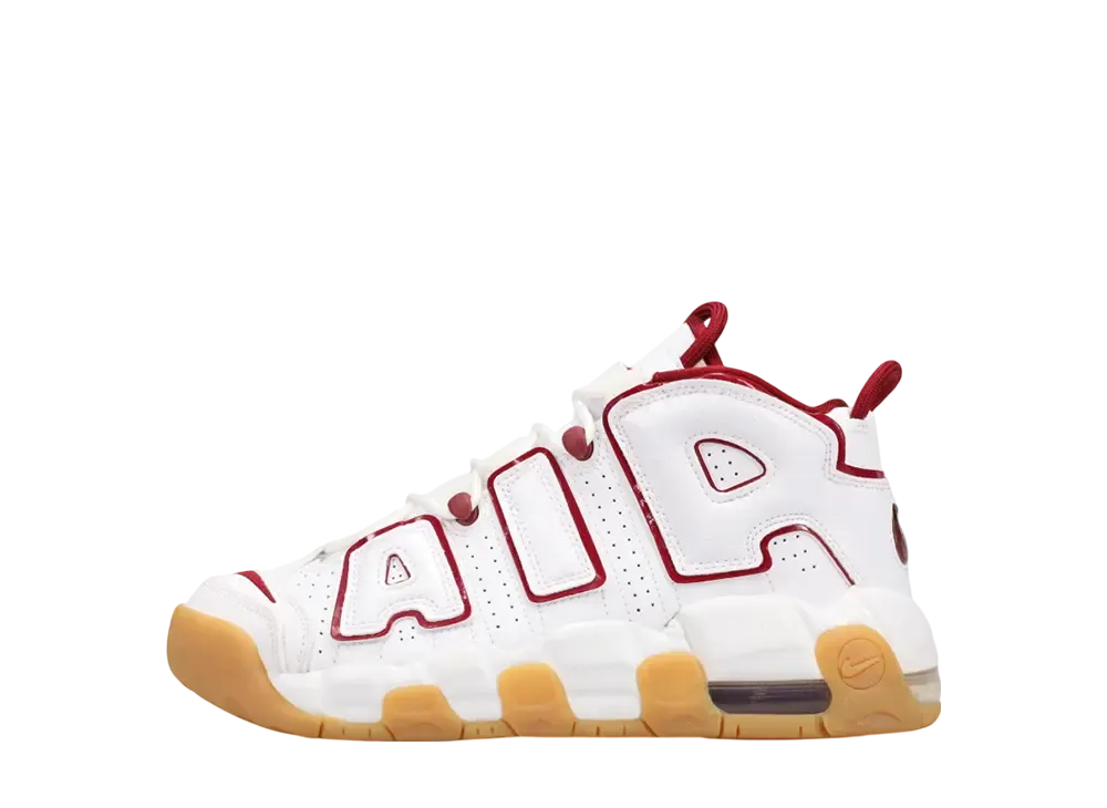 ナイキ GS エアモアアップテンポ "ホワイト/ガムライトブラウン/チームレッド" (キッズ)