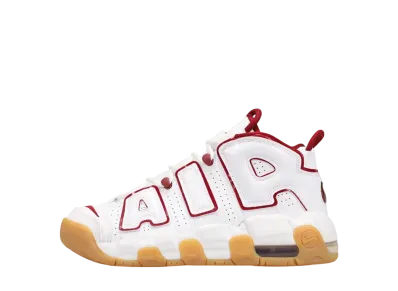 Nike GS Air More Uptempo "White/Gum Light Brown/Team Red"