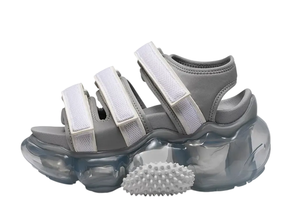 グラウンズ ウィメンズ ムーピー キャタピラー サンダル "ホワイト/アイスグレー"