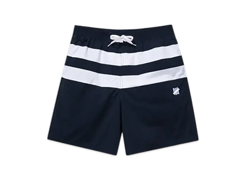 UNDEFEATED Striped Swim Short "Navy"