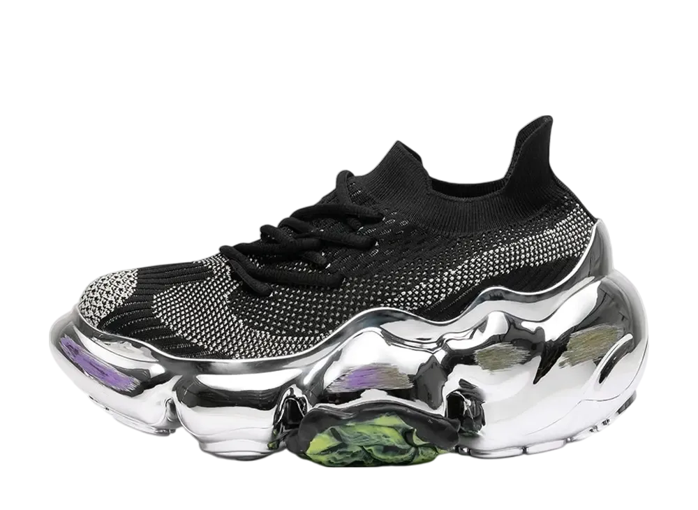 【美品】grounds「MOOPIE SCRATCH BLK」 26cm GROUNDS x Published Moopie Sneakers | Black | FARFETCH