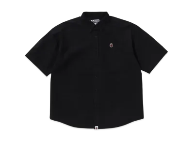 A BATHING APE Line Camo Jacquard One Point Oxford Ss Shirt "Black"
