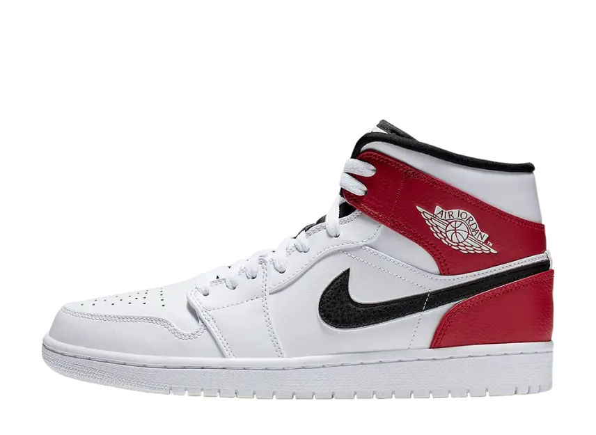 ナイキ エアジョーダン 1 ミッド "ホワイト/ブラック/ジム レッド"