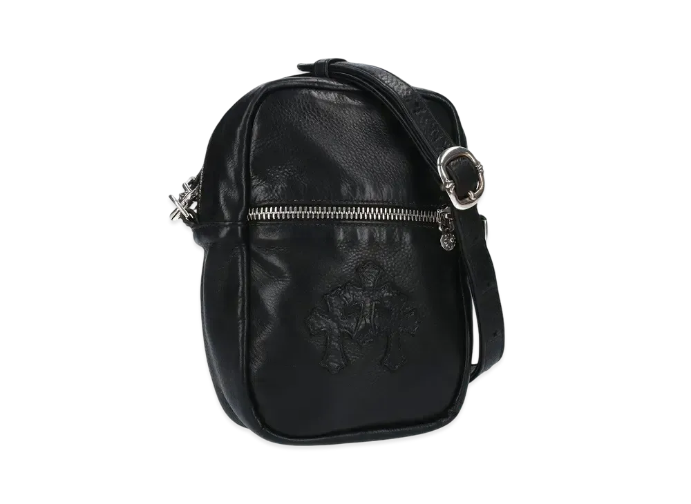クロムハーツ セメタリークロスパッチ タカ ミニ レザーショルダーバッグ "ブラック"