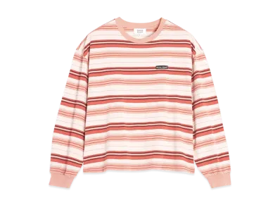Maison Kitsune Label Multi Stripe T-shirt "Porcelaine Pink"