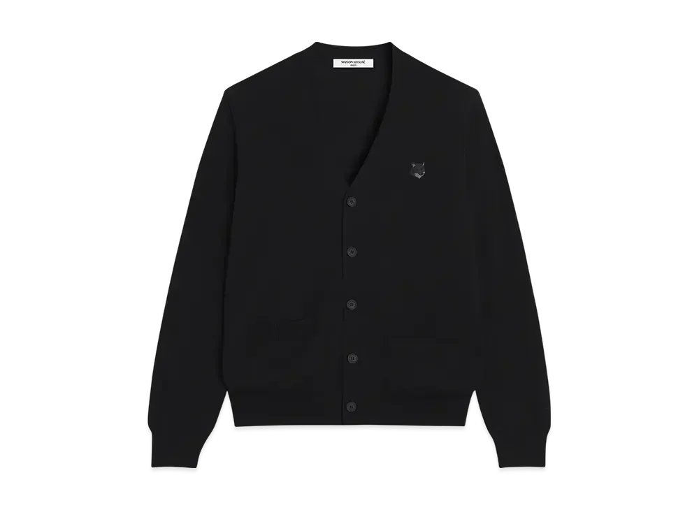 Maison Kitsune Bold Fox Head Patch Regular Cardigan "Black"