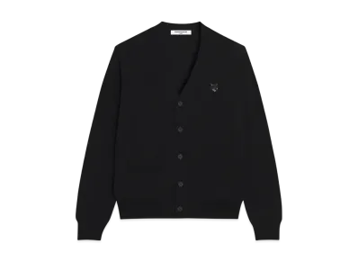 Maison Kitsune Bold Fox Head Patch Regular Cardigan "Black"