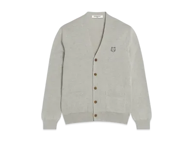 Maison Kitsune Bold Fox Head Patch Regular Cardigan "Light Grey Melange"