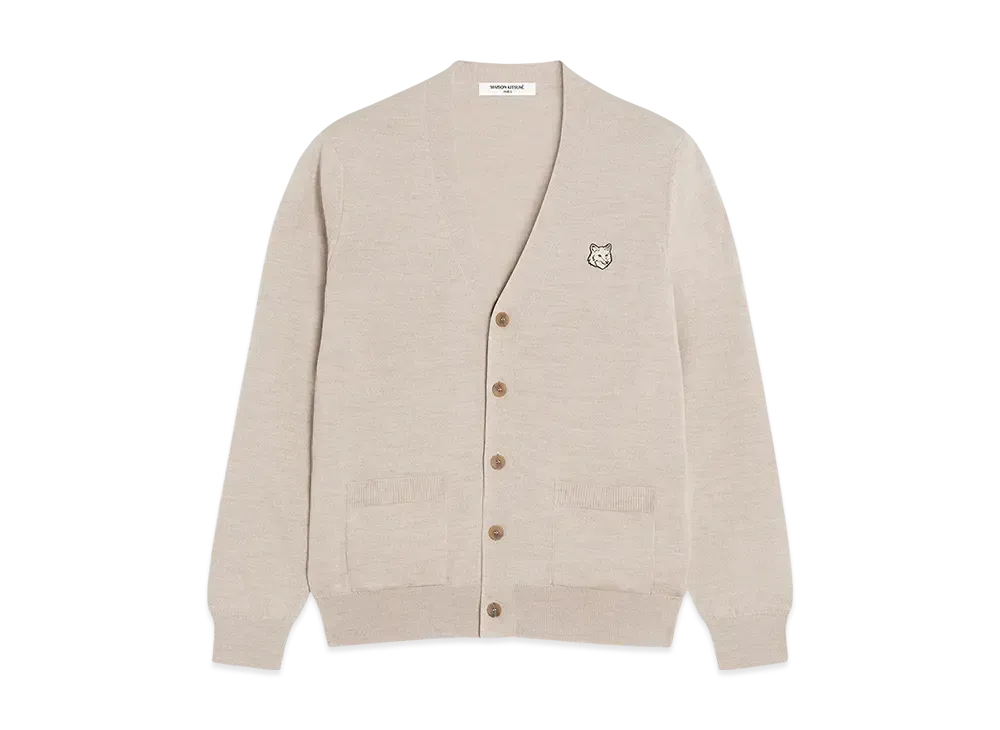Maison Kitsune Bold Fox Head Patch Regular Cardigan "Marble"