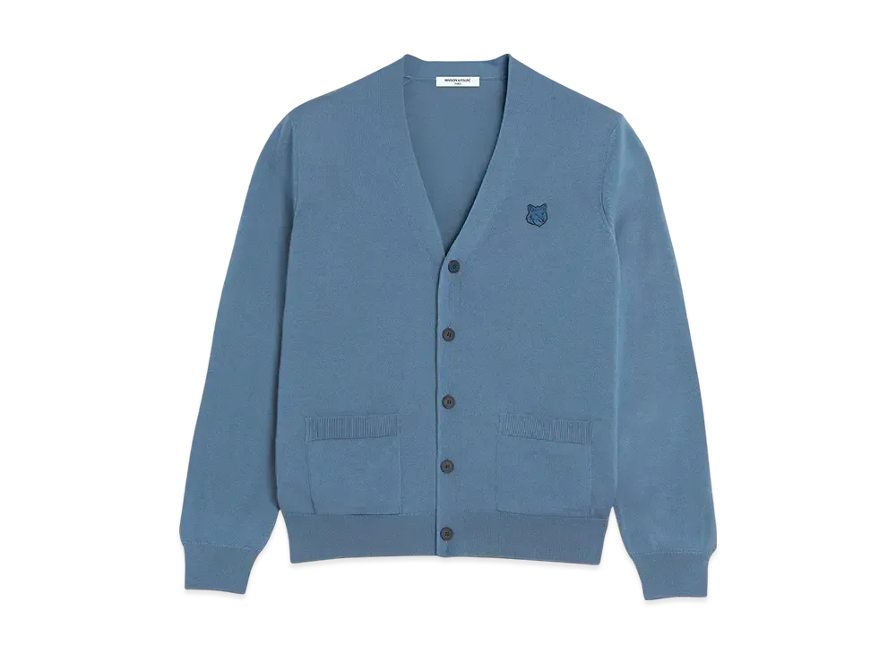Maison Kitsune Bold Fox Head Patch Regular Cardigan "Breton Blue"
