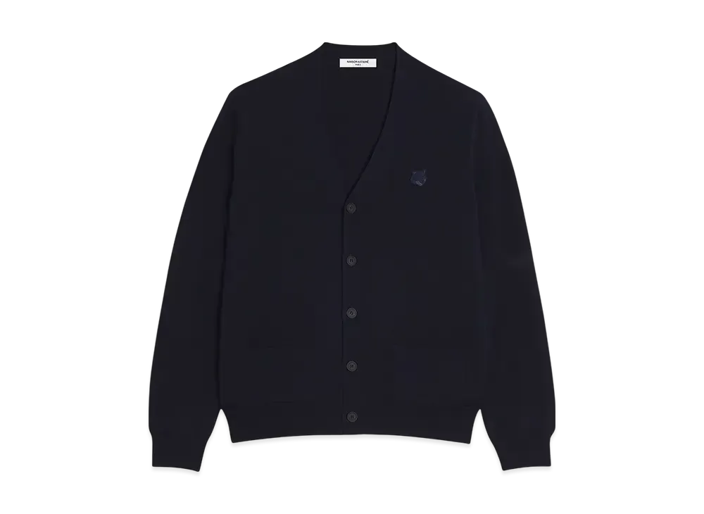 Maison Kitsune Bold Fox Head Patch Regular Cardigan "Ink Blue"