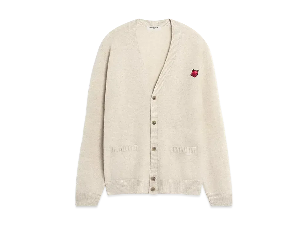 Maison Kitsune Bold Foxhead Regular Cardigan "Marble"