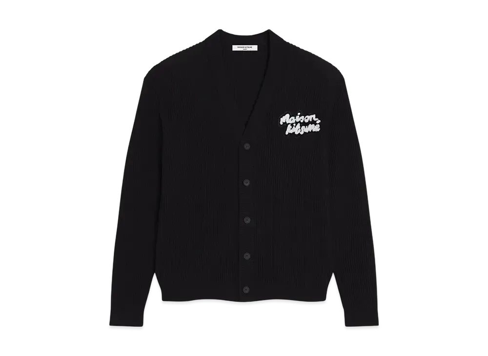 Maison Kitsune Handwritten Comfort Rib Cardigan "Black"