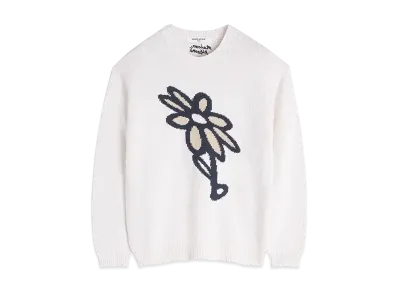 Maison Kitsune Abstract Daisy Intarsia Jumper "White"