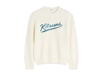 Maison Kitsune Varsity Embroidery Mesh Jumper "Milk"