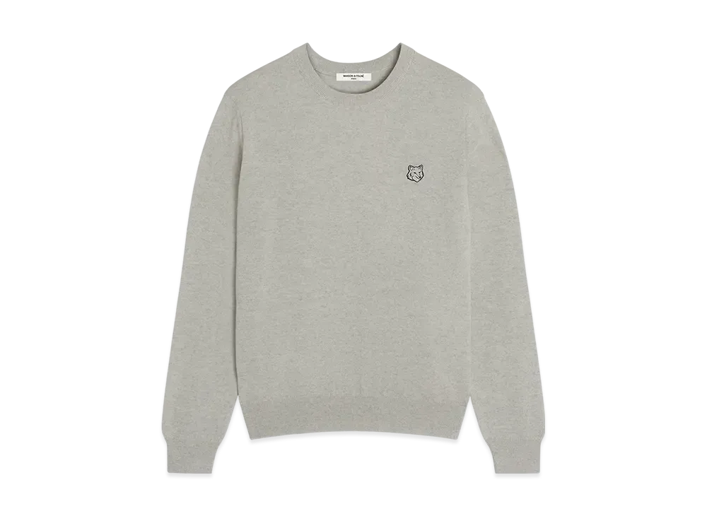Maison Kitsune Bold Fox Head Patch Regular Jumper "Light Grey Melange"