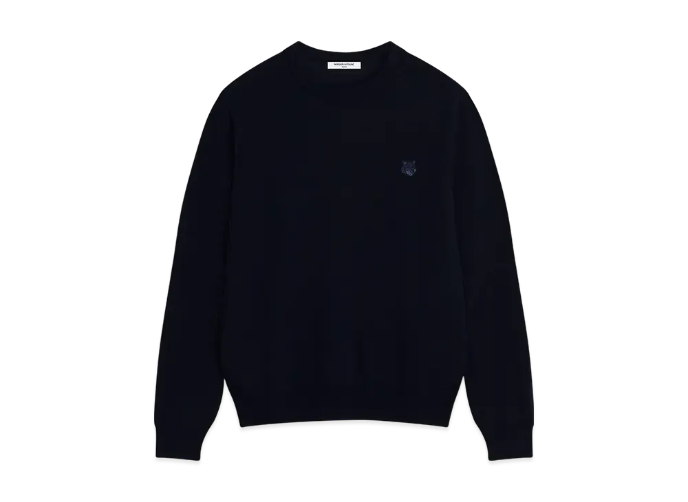 Maison Kitsune Bold Fox Head Patch Regular Jumper "Ink Blue"