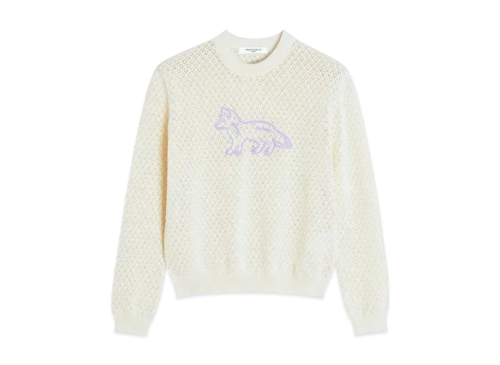 Maison Kitsune Baby Fox Embroidery Lace Jumper "Rich Vanilla"